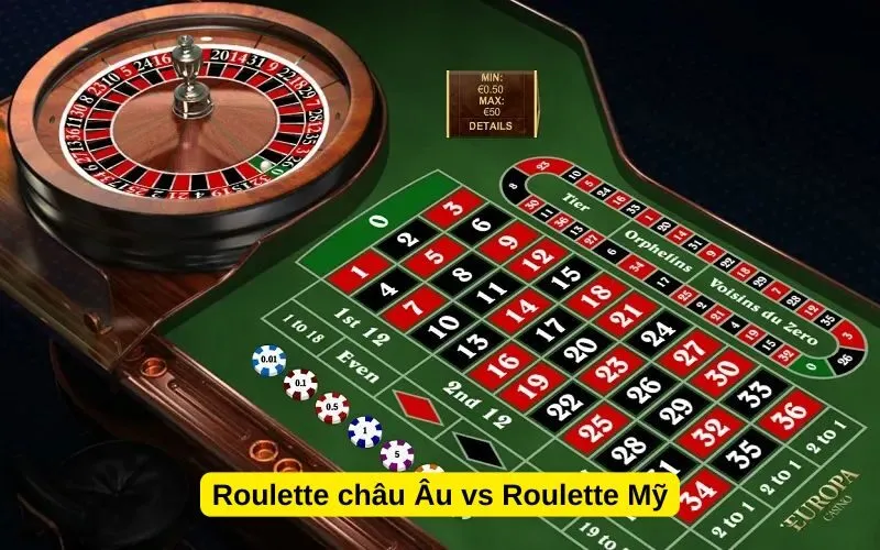 Roulette châu Âu vs Roulette Mỹ